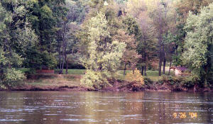 The Lower Two Mile Run Campsite from the Allegheny River