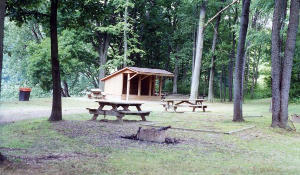 The Lower Two Mile Run Campsite with a couple shelters is located about 1 mile south of Franklin.