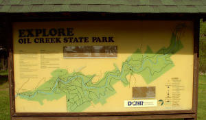 Map of the park at the Petroleum Center trail head