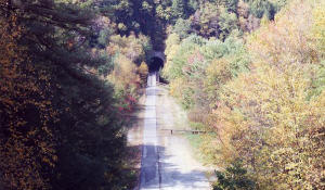 View of the Deep Valley Tunnel and trail from above.