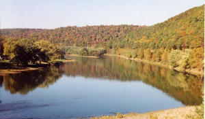 View of the Allegheny River from the Belmar Bridge.