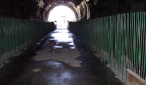 Here you see the new concrete floor with rebar for the walls of the inner liner for the Deep Valley Tunnel.