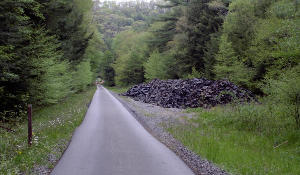 Some of the tires that will be used to fill the gap between the liner and the existing tunnel wall.