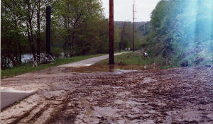 Mud slide on the Allegheny River Trail.